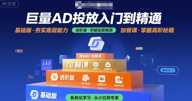 巨量AD投放入门到精通，基础版+进阶版+加餐课-哦耶社群