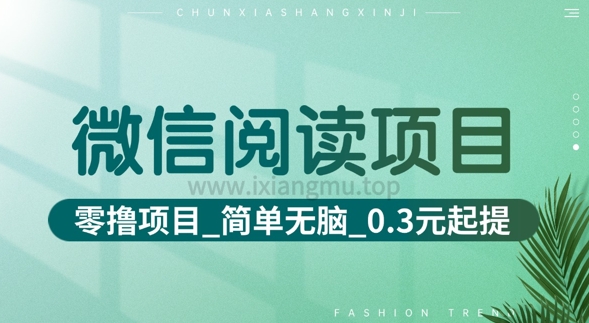 微信阅读项目_零撸项目+简单无脑+0.3元起提(六大平台合集汇总)-哦耶社群