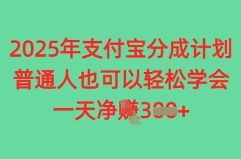 2025年支付宝分成计划，普通人也可轻松学会，一天收益3张-哦耶社群