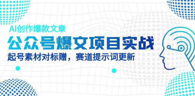 （14709期）公众号爆文项目实战，AI创作爆款文章，起号素材对标赠（附赛道AI提示词）-哦耶社群