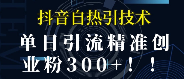 抖音自热引流，单日引流精准创业粉300+-哦耶社群