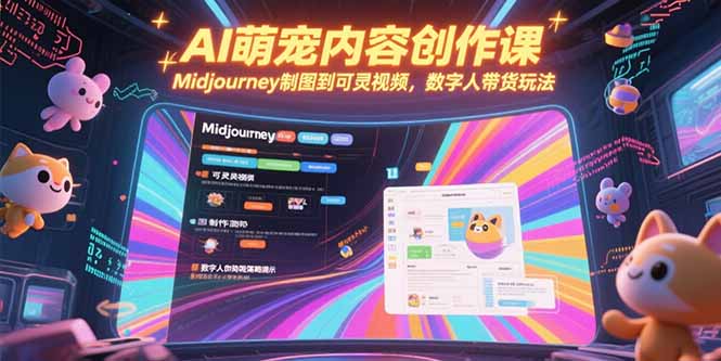 （15311期）AI萌宠内容创作课，Midjourney制图到可灵视频，数字人带货玩法-哦耶社群