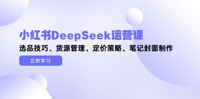 （14748期）小红书DeepSeek运营课，选品技巧、货源管理、定价策略、笔记封面制作-哦耶社群