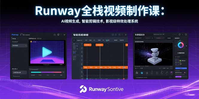 (15515期)Runway全栈视频制作课:AI视频生成,智能剪辑技术,影视级特效处理系统-哦耶社群