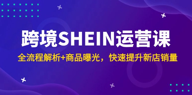 （14832期）跨境SHEIN运营课，全流程解析+商品曝光，快速提升新店销量-哦耶社群