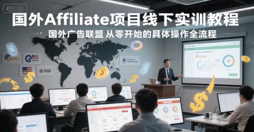 国外Affiliate项目线下实训教程，国外广告联盟从零开始的具体操作全流程-哦耶社群