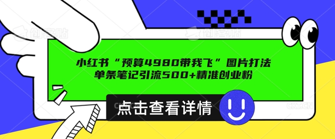 小红书图片引流打法，一张图片引爆创业粉 私信回不完，单条笔记引流500+精准创业粉-哦耶社群