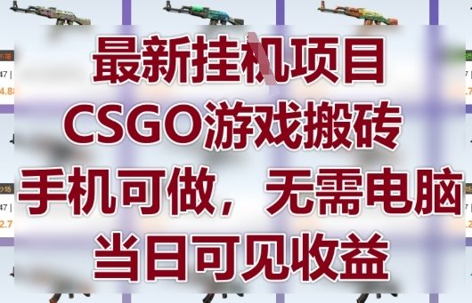 最新挂G项目，CSGO游戏搬砖，手机可做，无需电脑，当日见收益【揭秘】-哦耶社群