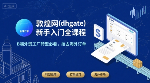 敦煌网(dhgate)新手入门全课程，B端外贸工厂转型必看，抢占海外订单-哦耶社群