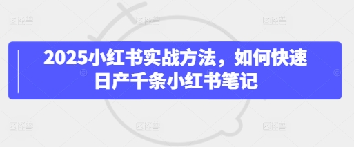 2025小红书实战方法，如何快速日产千条小红书笔记-哦耶社群