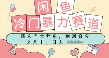 闲鱼冷门暴力赛道，新人当天开单，门槛低，日入多张-哦耶社群