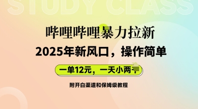 哔哩哔哩暴力拉新：2025年新风口，一单12元，一天数张(附开白渠道和保姆级教程)-哦耶社群
