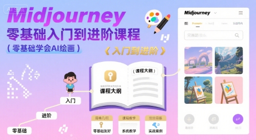 midjourney零基础入门到进阶课程,零基础学会AI绘画-哦耶社群
