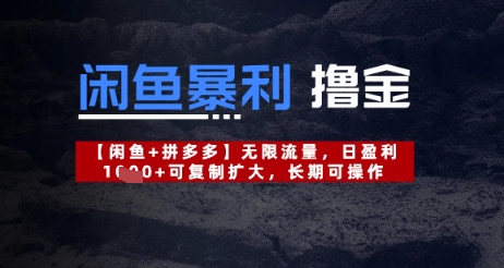 闲鱼暴利撸金无限流量，日盈利几张，可复制扩大，长期可操作-哦耶社群