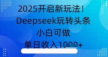 2025开启新玩法！Deepseek玩转头条，小白可做，单日收入几张-哦耶社群